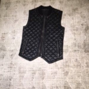 Zara Faux Leather Quilted Vest